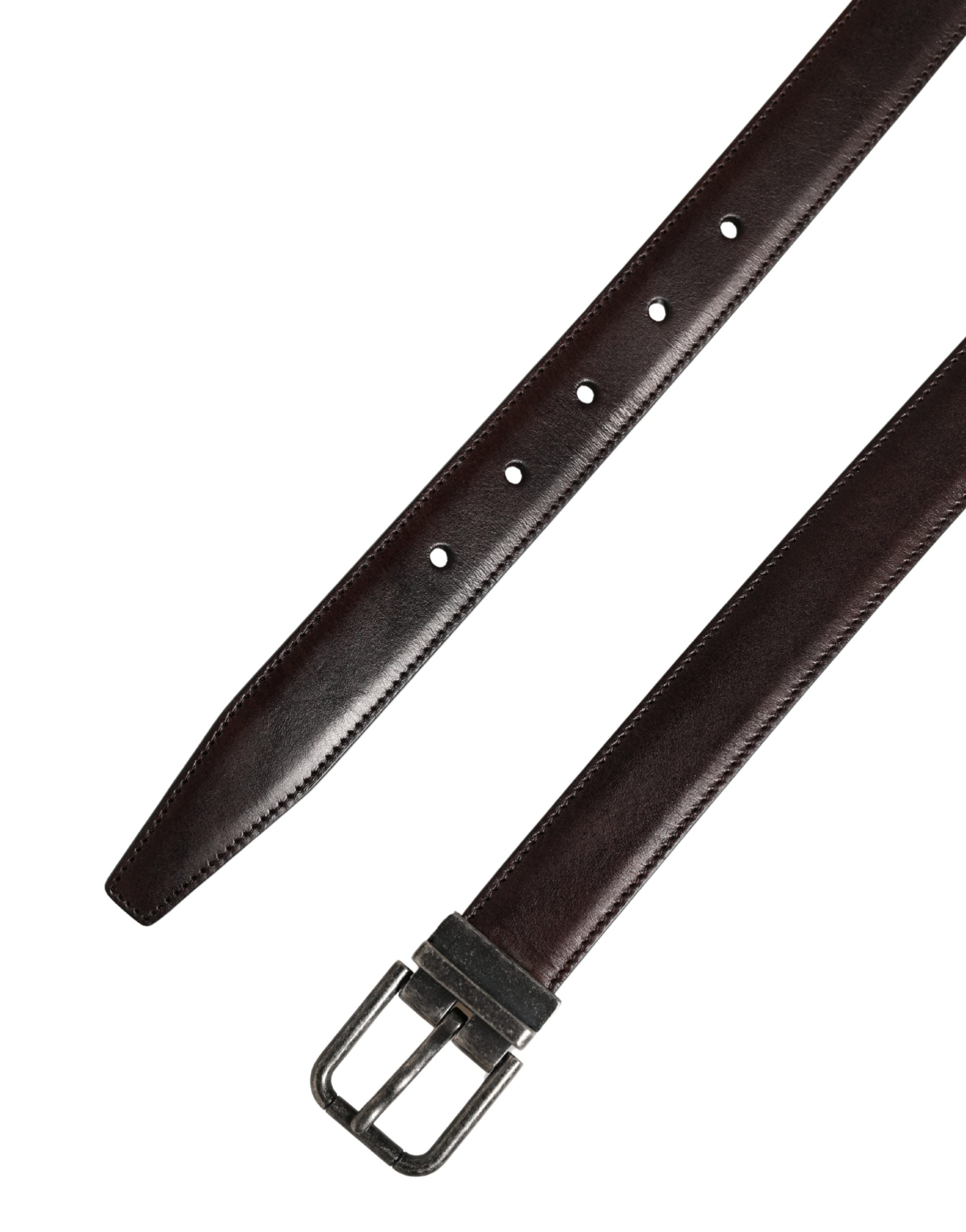 Dolce & Gabbana Herren Brauner Klassischer Ledergürtel mit Metallschnalle