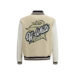 Off-White Beige Wool Oves Aries Bomber