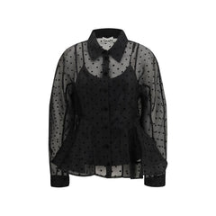 Ganni Zwart Overhemd met Patroon van Gerecycled Polyester
