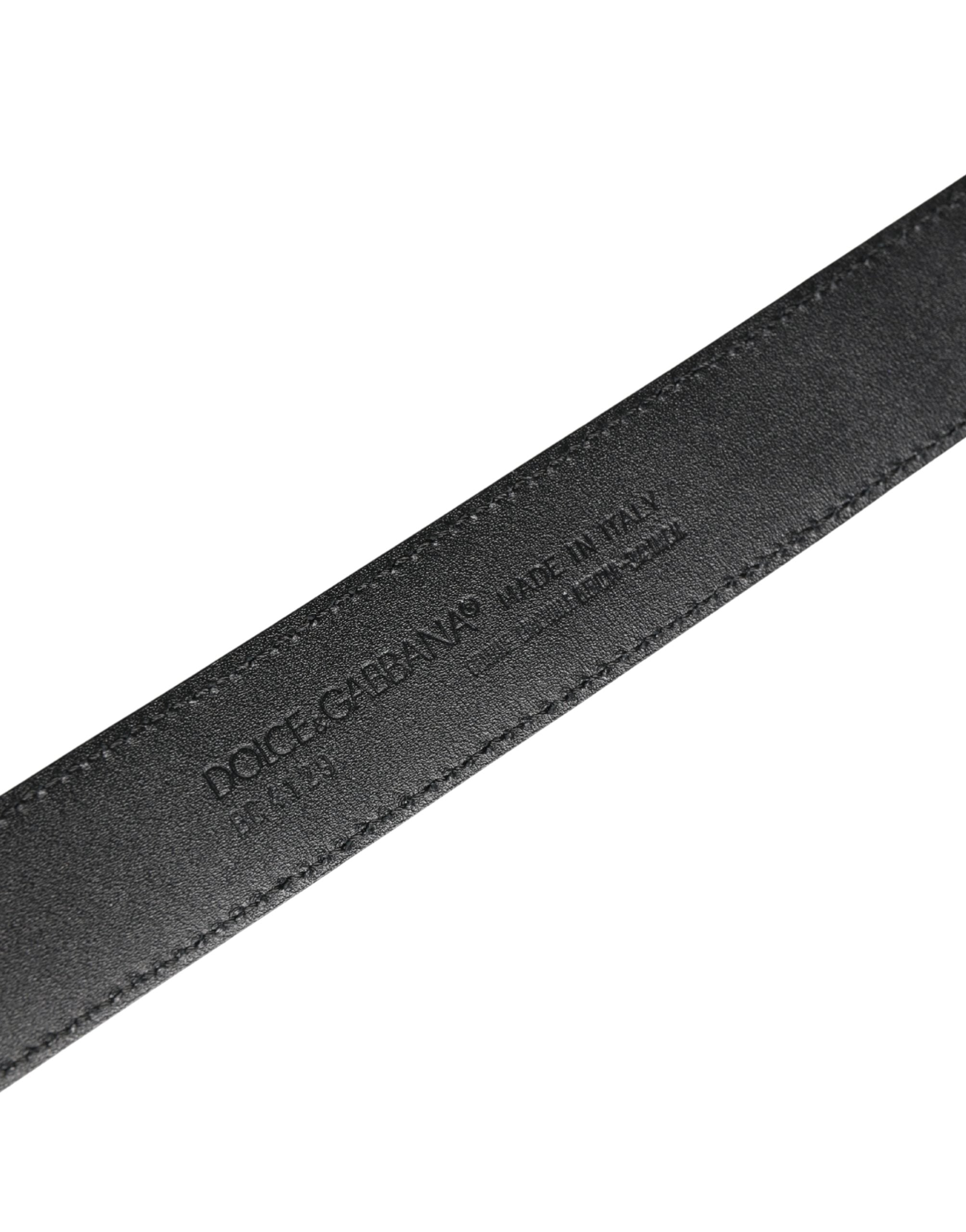 Dolce & Gabbana Herren Gürtel Schwarzes Exotisches Leder Logoschnalle