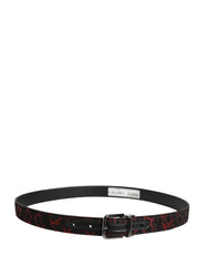 Dolce & Gabbana Gürtel aus schwarzem und rotem Polyester mit silberner Metallschnalle