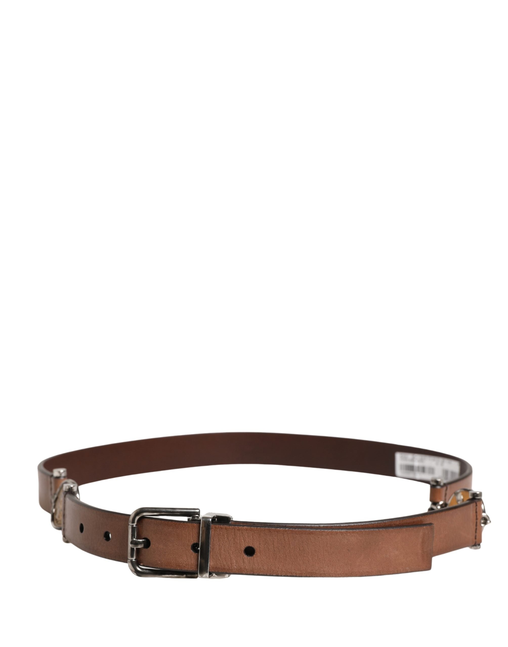 Dolce & Gabbana Herren Brauner Klassischer Ledergürtel mit Metallschnalle