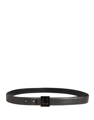 Dolce & Gabbana Heren Zilveren Klassieke Leren Vierkante Gesp Riem