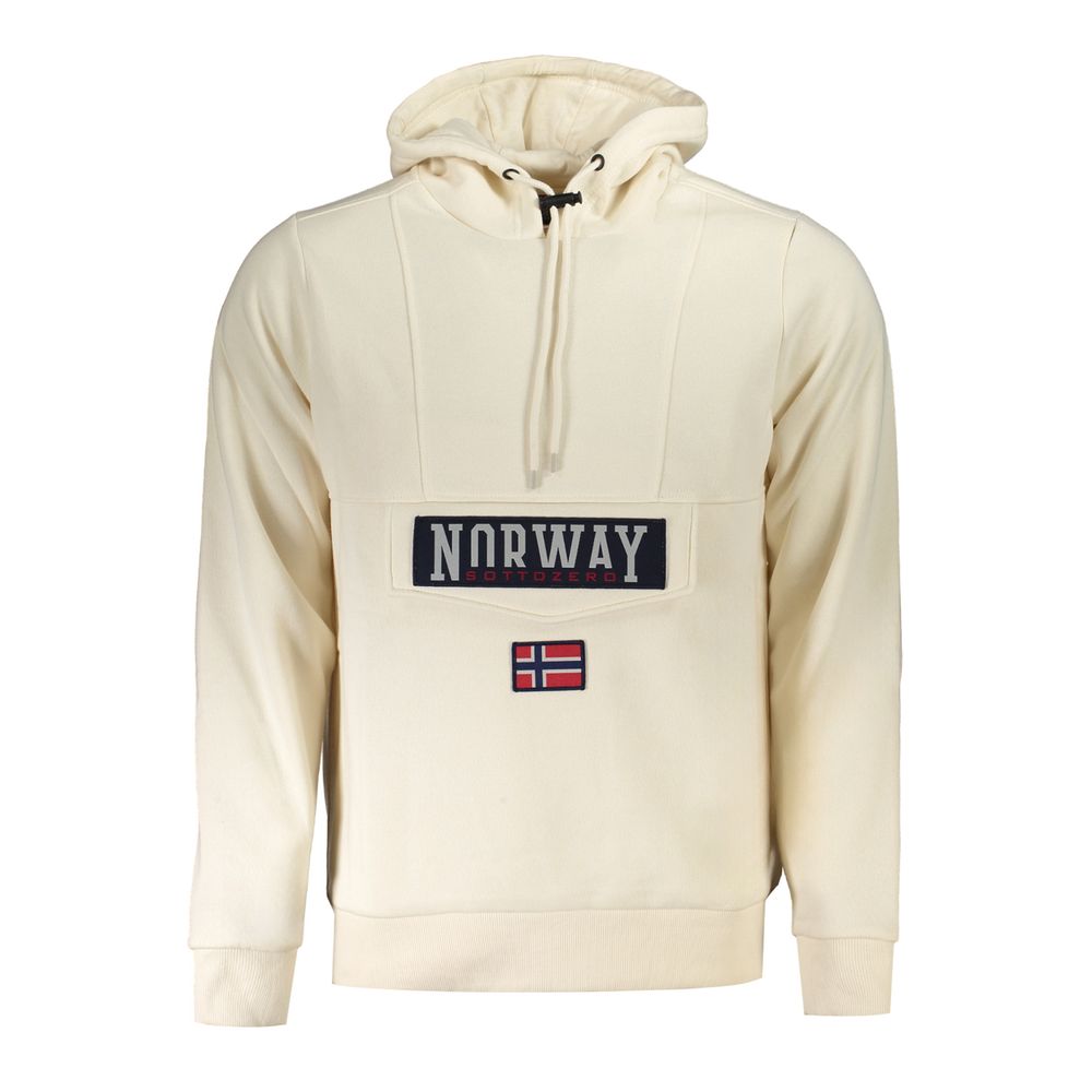 Norwegen 1963 Beigefarbener Herren-Kapuzenpullover aus Baumwolle