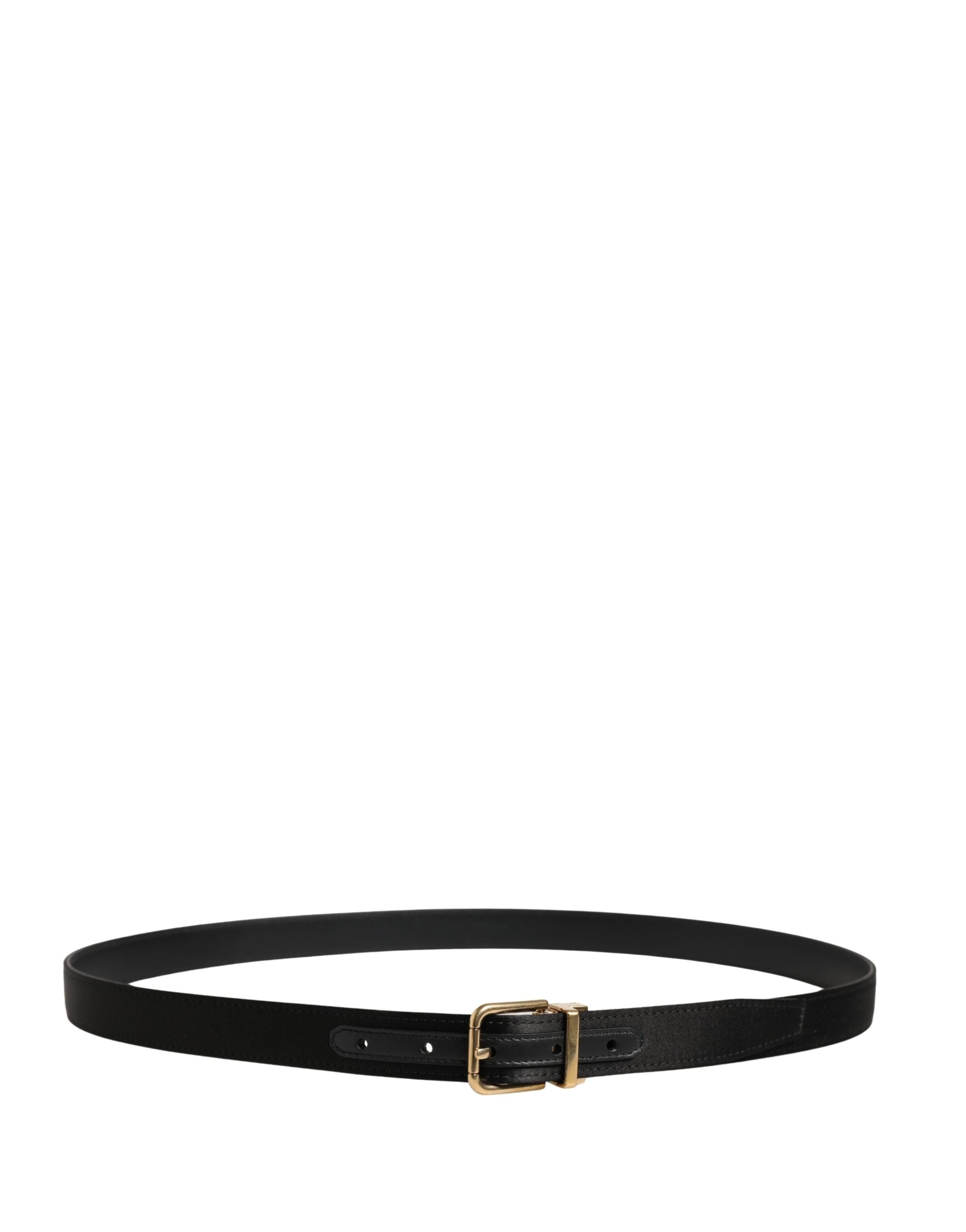Dolce & Gabbana Herren Schwarzer Klassischer Viskosegürtel mit Metallschnalle