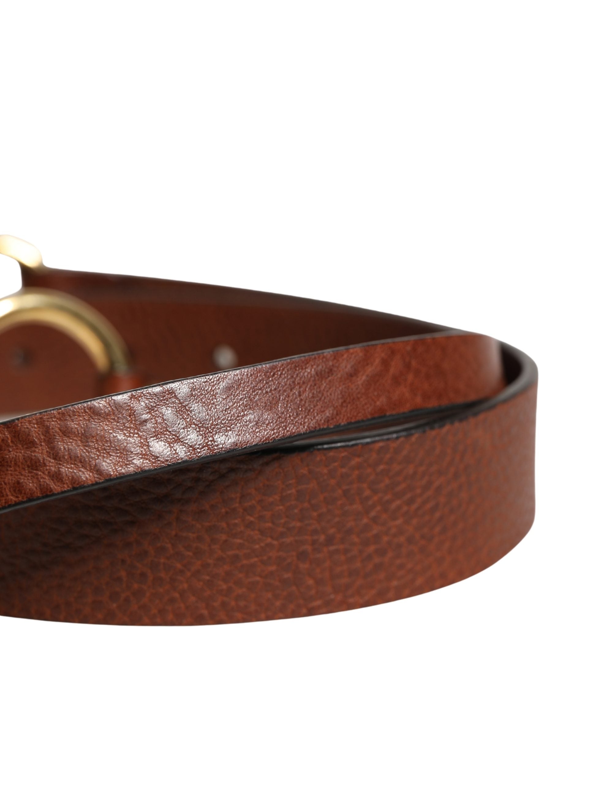 Dolce & Gabbana Herren Brauner Klassischer Ledergürtel mit Metallschnalle