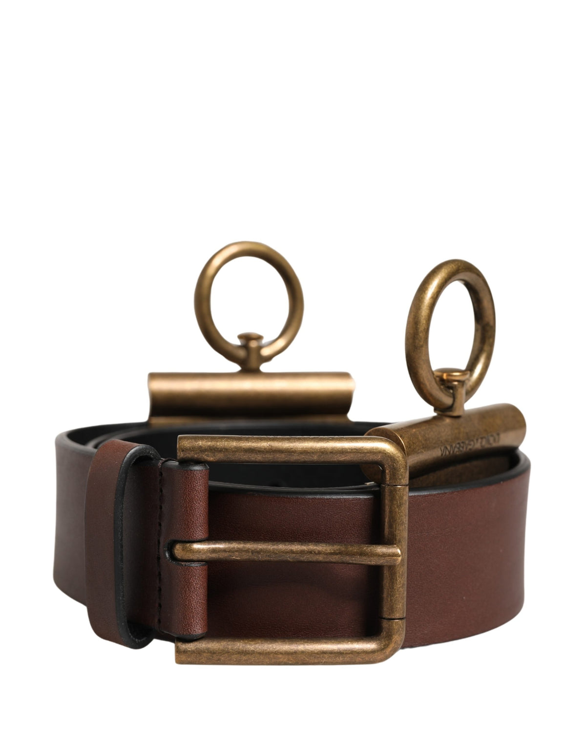 Dolce & Gabbana Herren Brauner Klassischer Ledergürtel mit Metallschnalle
