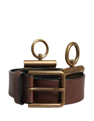 Dolce & Gabbana Herren Brauner Klassischer Ledergürtel mit Metallschnalle