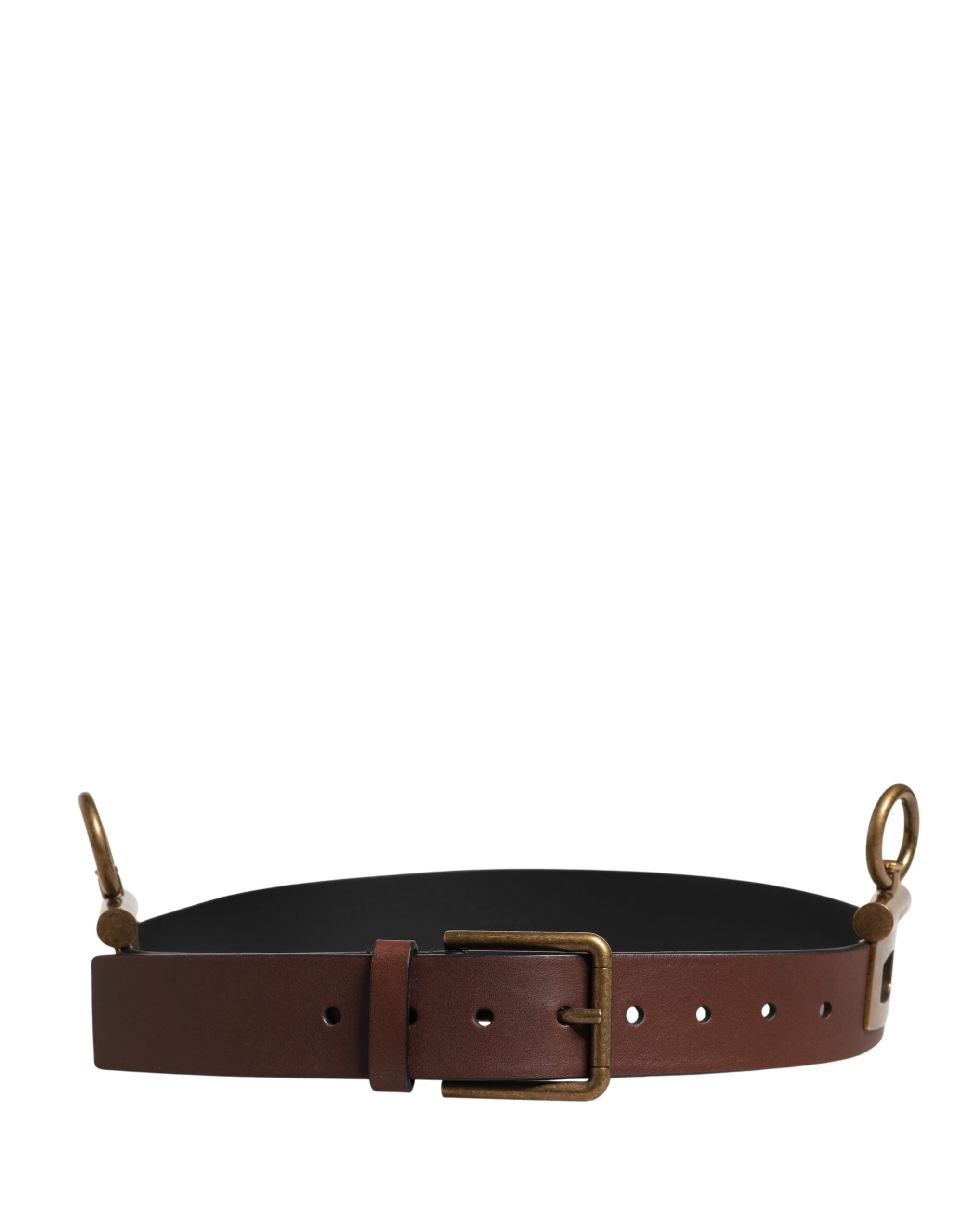 Dolce & Gabbana Herren Brauner Klassischer Ledergürtel mit Metallschnalle