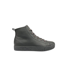 Borbonese Grijze Echt Leren Herensneaker