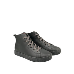Borbonese Grijze Echt Leren Herensneaker