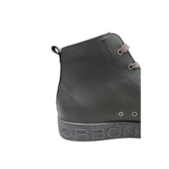 Borbonese Grijze Echt Leren Herensneaker