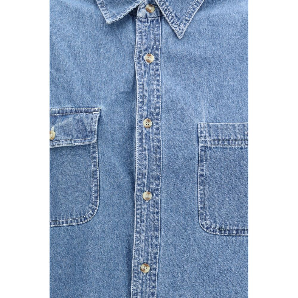 E.L.V. DENIM Blauw Denim Overhemd
