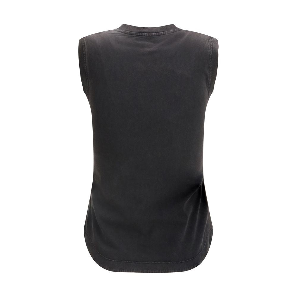 Das ärmellose T-Shirt The Attico aus schwarzer Baumwolle