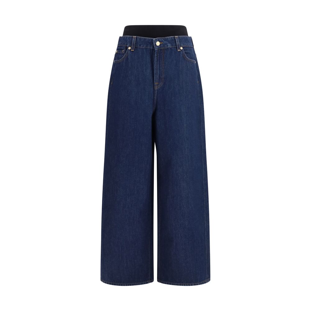 7FOR Blaue Baumwoll-Jeans mit lockerer Passform