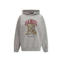 Ganni graues Baumwoll-Sweatshirt