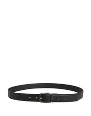 Dolce & Gabbana Herren Schwarzer Klassischer Ledergürtel mit Metallschnalle