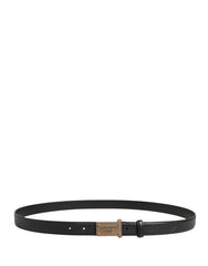 Dolce & Gabbana Herren Gürtel aus schwarzem Kalbsleder mit Metallschnalle und Logo
