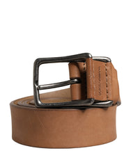 Dolce & Gabbana Herren brauner Ledergürtel mit klassischer Metallschnalle