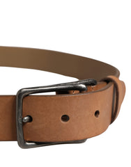 Dolce & Gabbana Herren brauner Ledergürtel mit klassischer Metallschnalle
