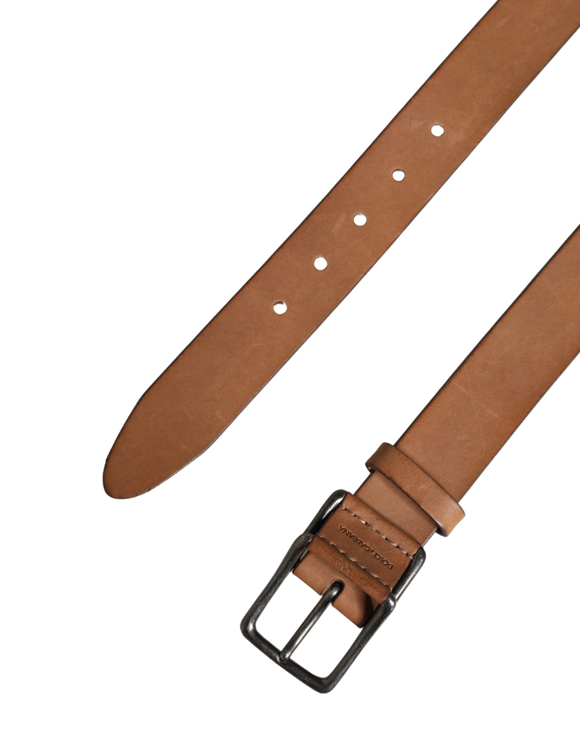Dolce & Gabbana Herren brauner Ledergürtel mit klassischer Metallschnalle