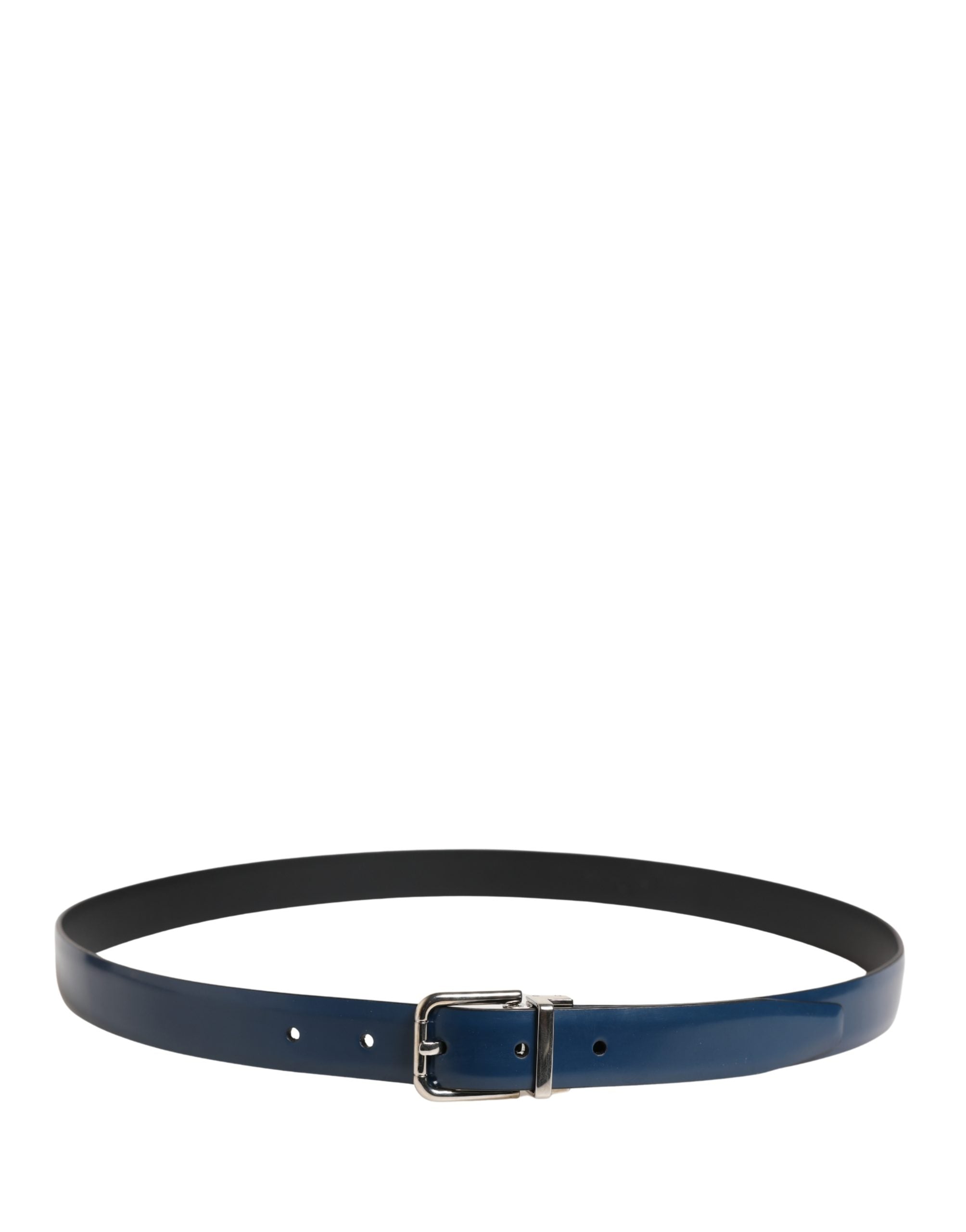 Dolce & Gabbana Heren Blauwe Klassieke Leren Metalen Gesp Riem