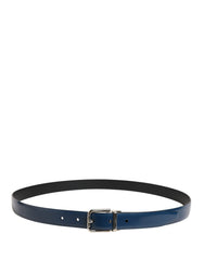 Dolce & Gabbana Heren Blauwe Klassieke Leren Metalen Gesp Riem
