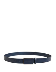 Dolce & Gabbana Herren Gürtel aus blauem Kalbsleder mit Metallschnalle und Logo