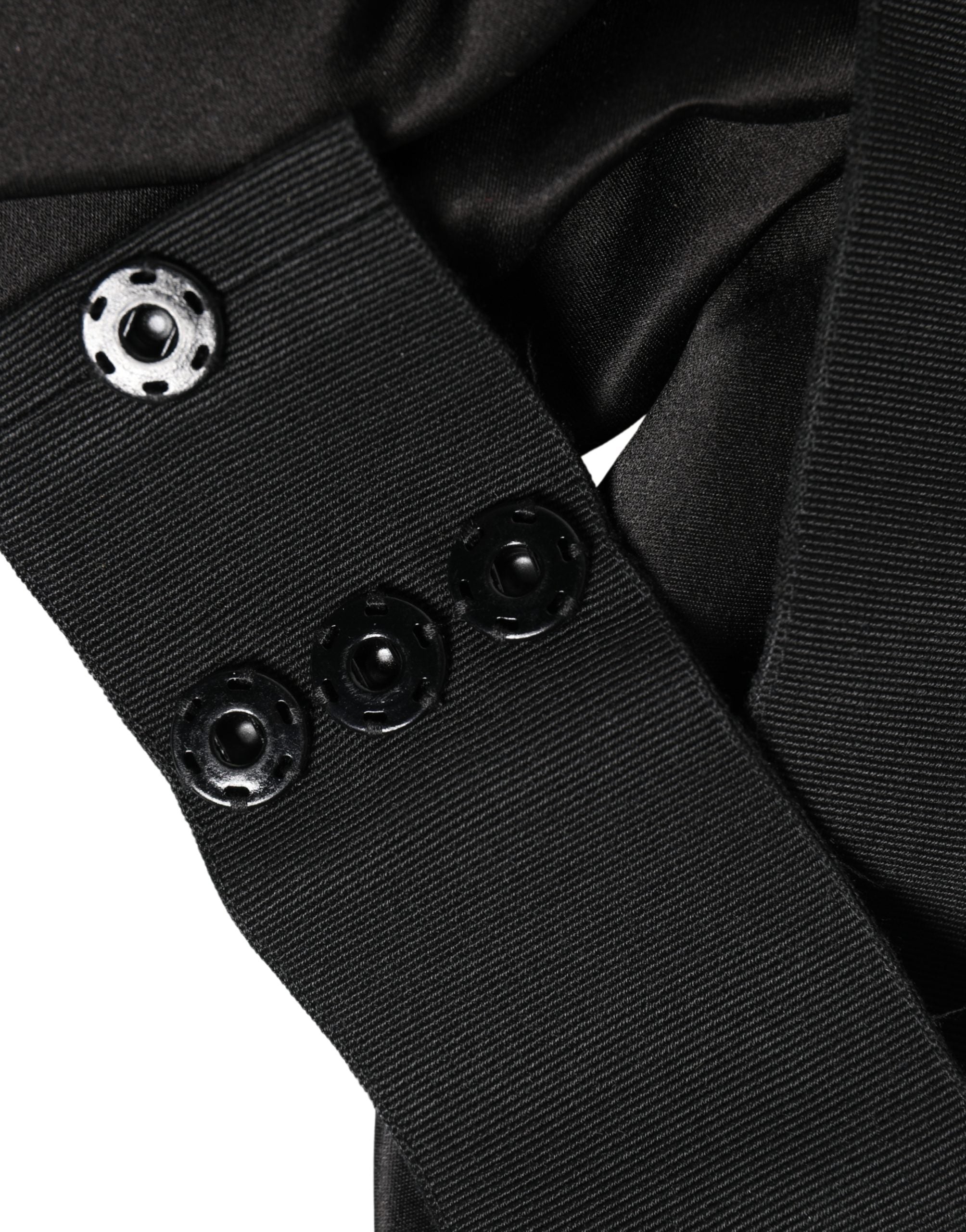 Dolce & Gabbana Schwarzer Seidensatin Schärpe Breiter Taillengürtel für Damen