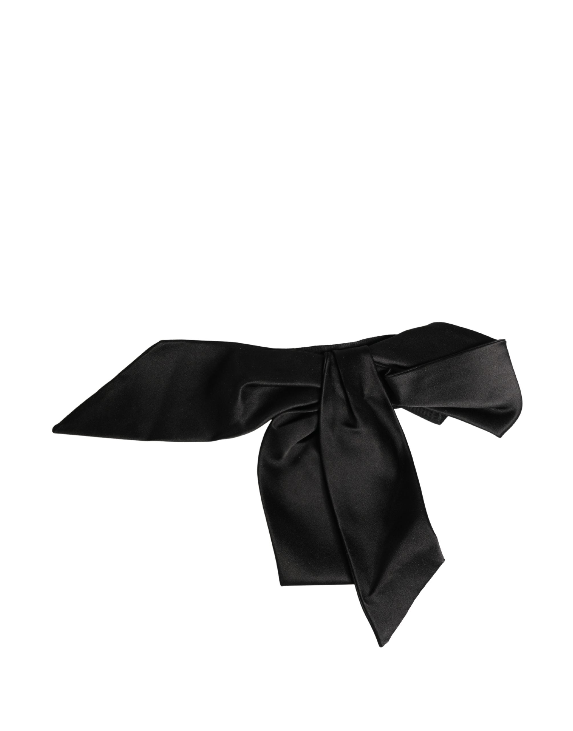 Dolce & Gabbana Schwarzer Seidensatin Schärpe Breiter Taillengürtel für Damen