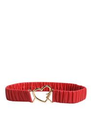 Dolce & Gabbana Roter Ledergürtel mit goldener Herzschnalle