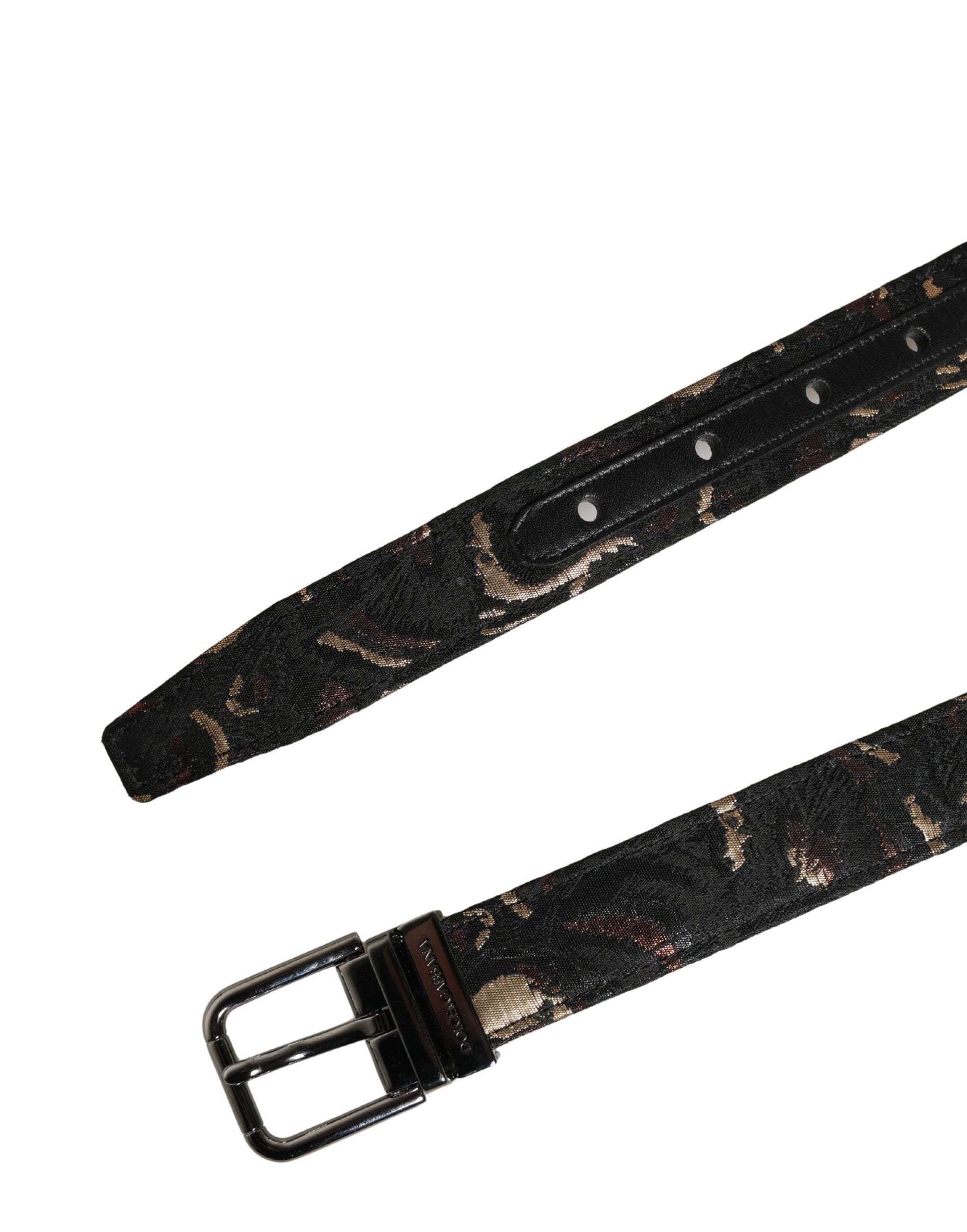 Dolce & Gabbana Multicolor Jacquard Zilvermetalen Gesp Riem