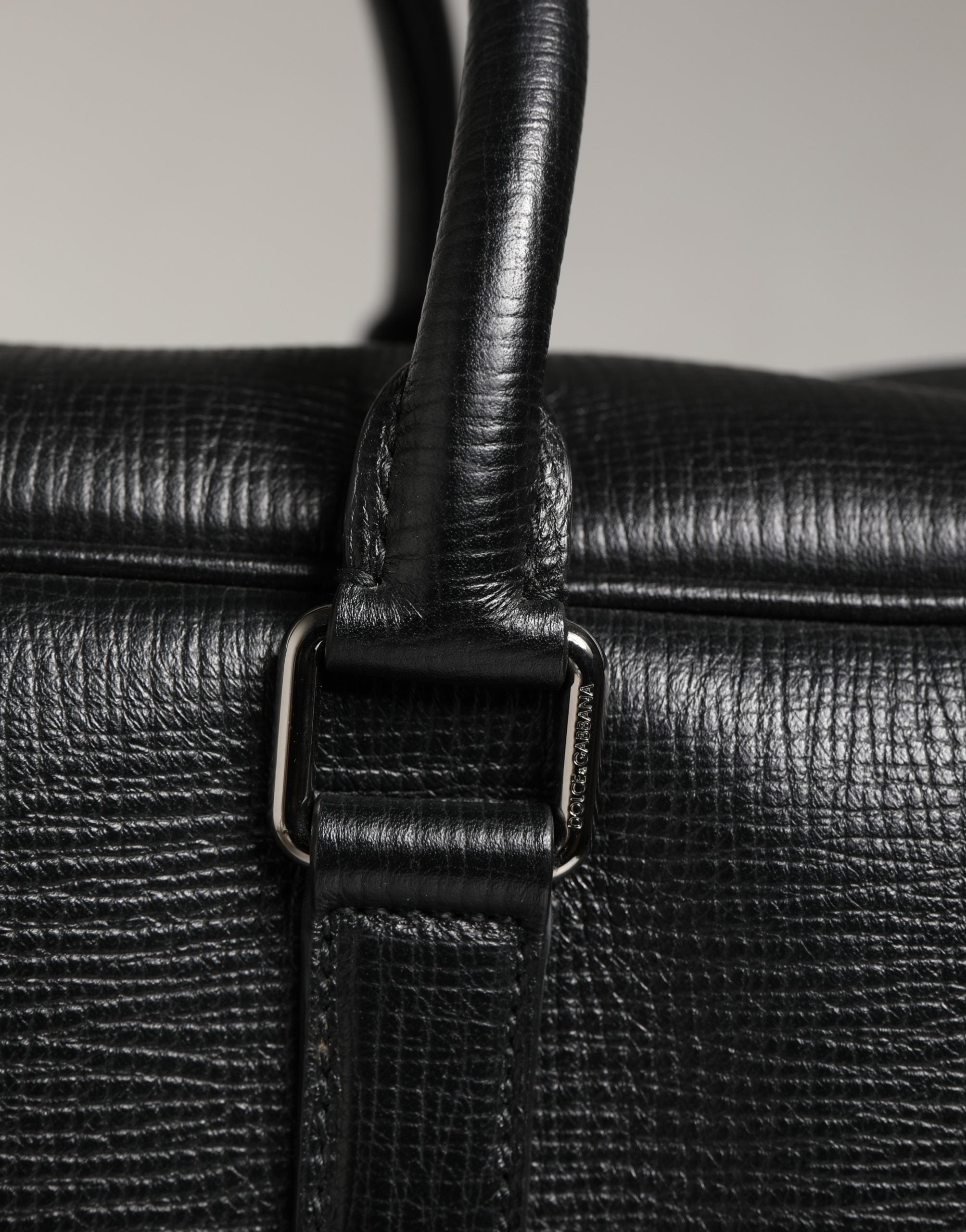 Dolce & Gabbana Schwarze Car Man Applikation Leder Weekender Tasche