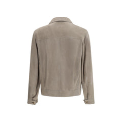 Brunello Cucinelli Bicolor Calf Leather Bos Taurus Leather Jacket
