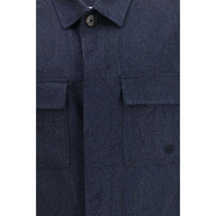 Etro Blue Wool Oves Aries Jacket