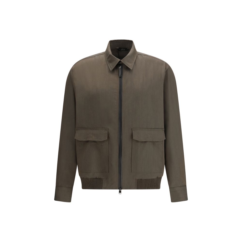 Brioni Bicolor Wool Coat