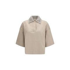Brunello Cucinelli Beiges Baumwoll-Poloshirt