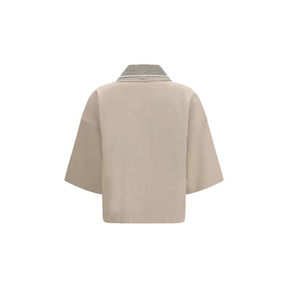 Brunello Cucinelli Beiges Baumwoll-Poloshirt