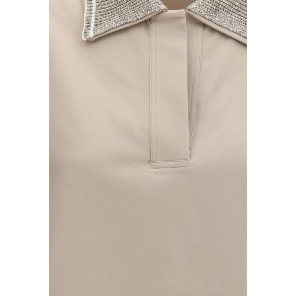 Brunello Cucinelli Beiges Baumwoll-Poloshirt