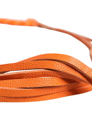 Scervino Street Gürtel aus orangefarbenem Leder mit Ketten- und Metallschnalle