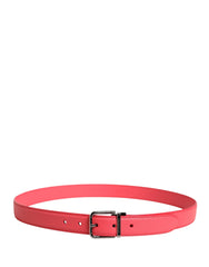 Dolce & Gabbana Gürtel aus rosa Kalbsleder mit silberner Metallschnalle