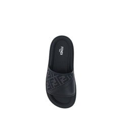 Fendi Gray Fabric Sandals