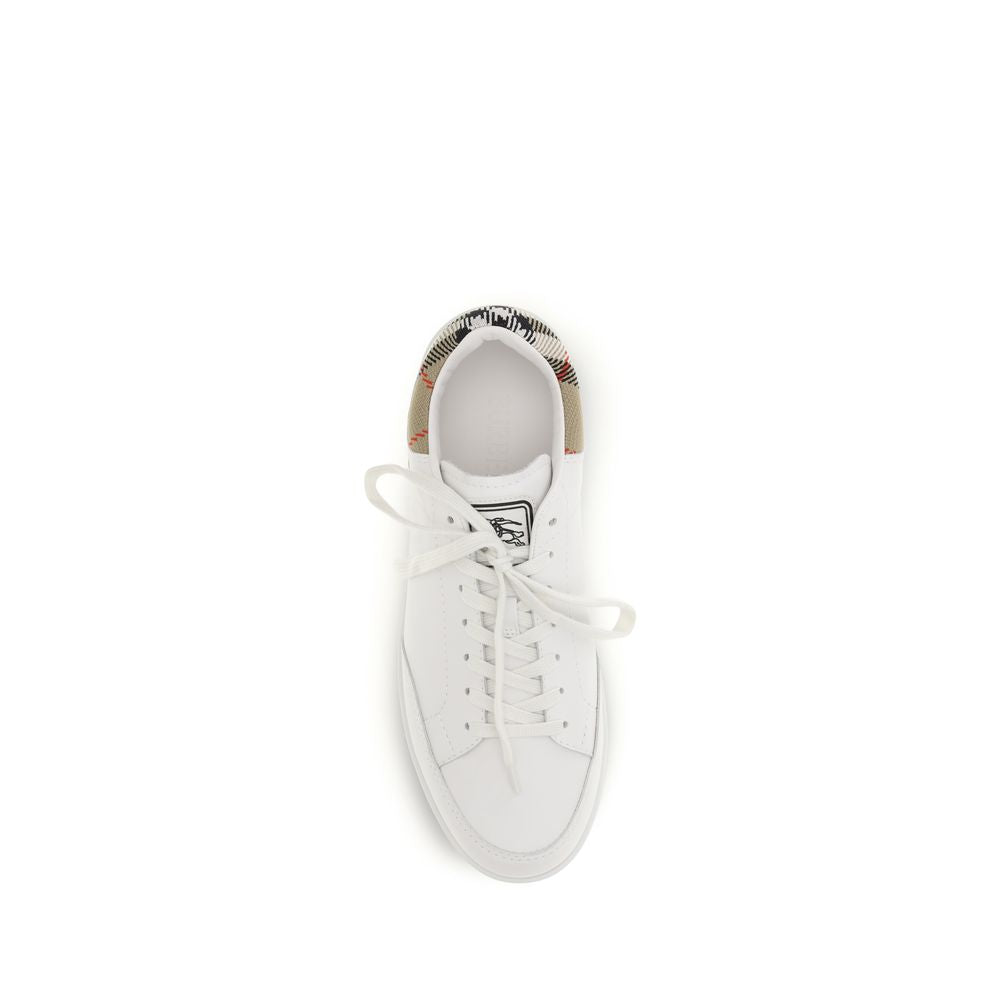 Burberry Sneaker aus weißem Kalbsleder Bos Taurus mit niedrigem Schaft