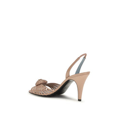 Valentino Garavani Beige Geitenleren Sandalen met Stilettohak