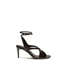 Khaite Zwarte Kalfslakleren Bos Taurus Instap Sandalen
