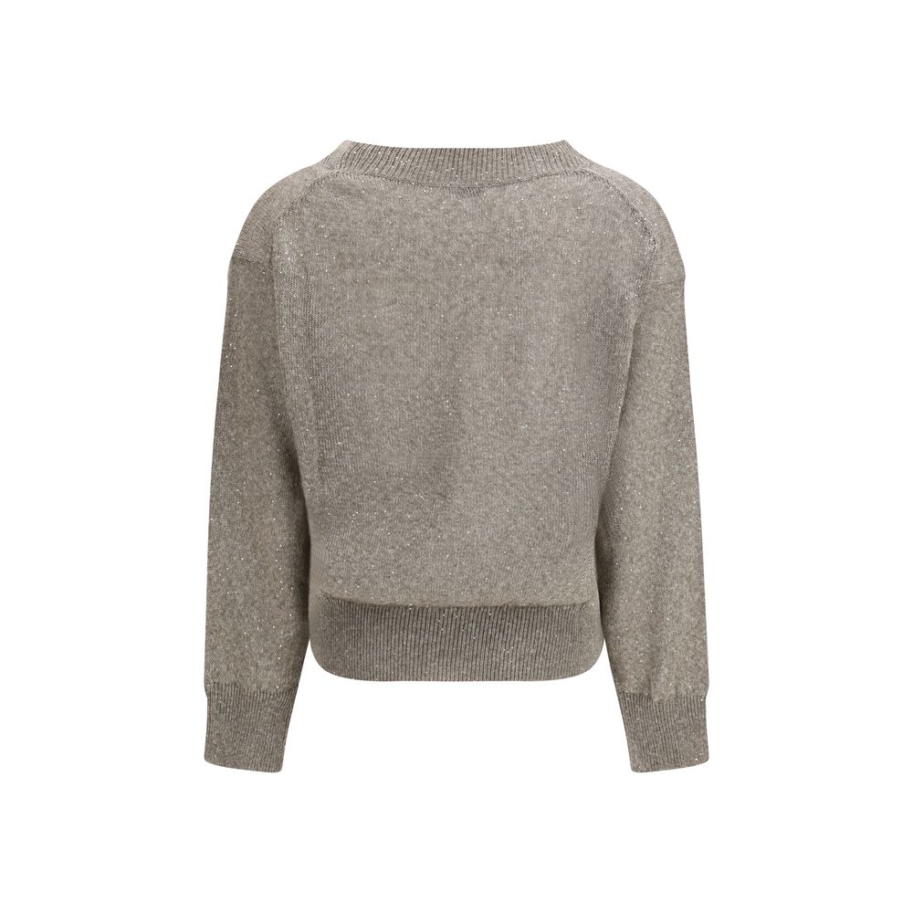 Brunello Cucinelli Braunes Leinen-Sweatshirt