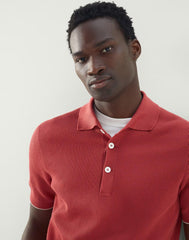 Brunello Cucinelli Orange Cotton Polo Shirt