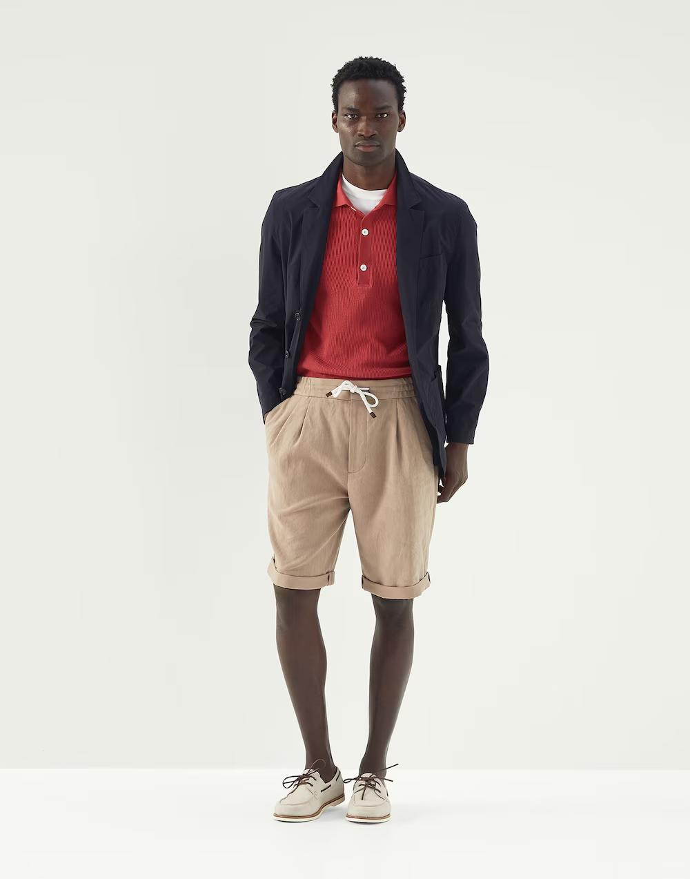 Brunello Cucinelli Orange Cotton Polo Shirt