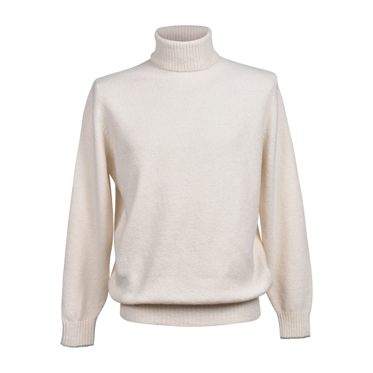 Brunello Cucinelli White Leather Turtleneck