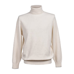 Brunello Cucinelli White Leather Turtleneck